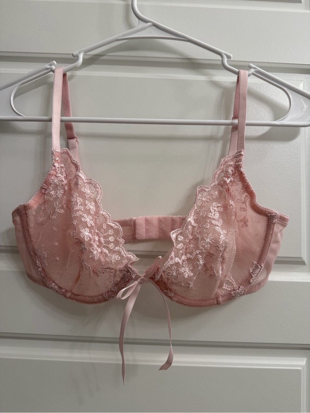 Vintage 2003 Victoria's Secret Pink Sheer Lace Underwire Bra 34D